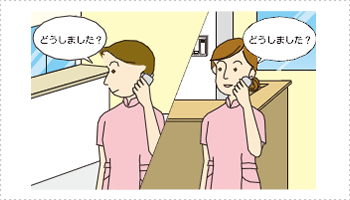 病院内を自由に移動しながらの受発信が可能です